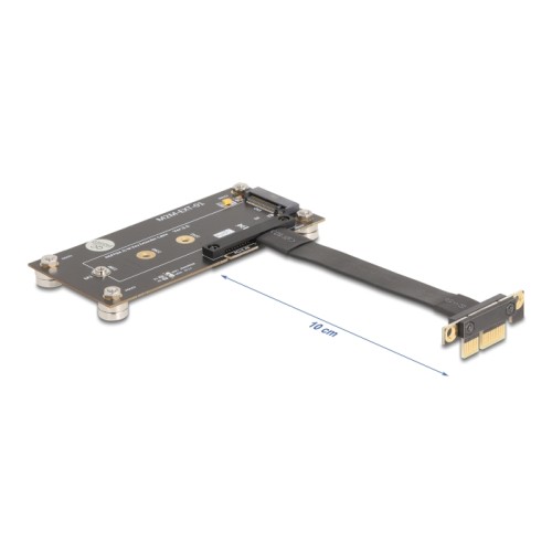 Delock Adapter PCIe 3.0 x1 male 90° angled to M.2 Key M female with cable 10 cm