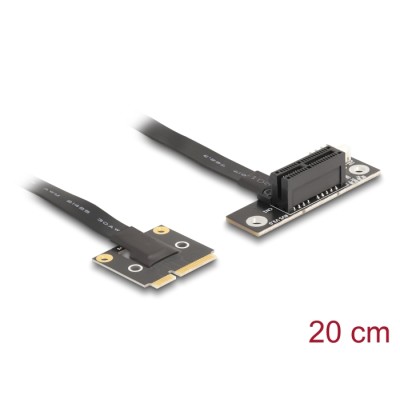 Delock Adapter Mini PCIe male to PCIe 3.0 x1 female 90° angled with cable 20 cm