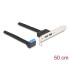 Delock Slot bracket 1 x USB 5 Gbps pin header female 90° angled to 2 x USB 5 Gbps Type-A female 50 cm