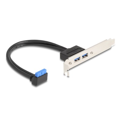 Delock Slot bracket 1 x USB 5 Gbps pin header female 90° angled to 2 x USB 5 Gbps Type-A female 50 cm 2