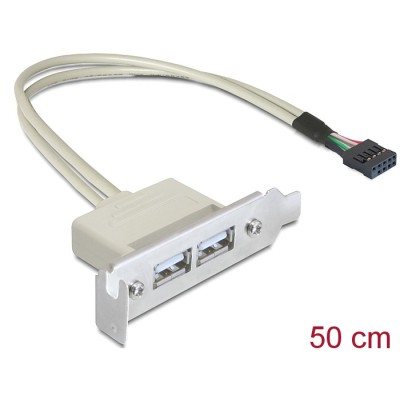 Delock Slot bracket USB 2.0 low profile 2 port