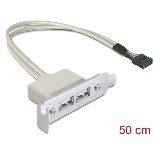 Delock Slot bracket USB 2.0 low profile 2 port