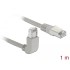 Delock Network cable RJ45 Cat.5e SF/UTP upwards angled / straight 1 m