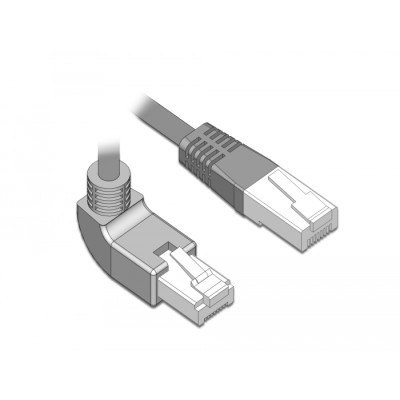 Delock Network cable RJ45 Cat.5e SF/UTP upwards angled / straight 1 m 2