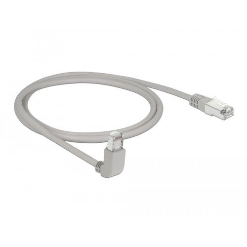 Delock Network cable RJ45 Cat.5e SF/UTP upwards angled / straight 1 m