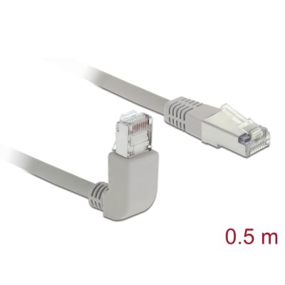 Delock Network cable RJ45 Cat.6A S/FTP upwards angled / straight 0.5 m
