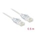 Delock Cable RJ45 Cat.6 UTP Slim 0.5 m