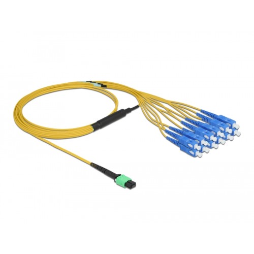 Delock Optical Fiber Cable MPO female to 12 x SC Simplex male, Single-mode, 9/125 µm, 2 m
