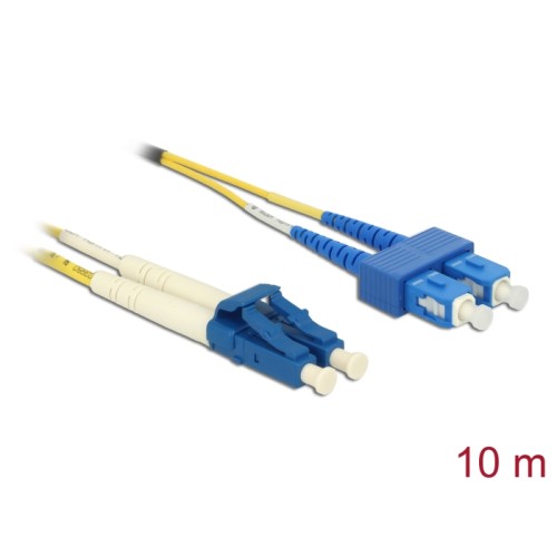 Delock Cable Optical Fibre LC Duplex to SC Duplex Singlemode OS2 10 m