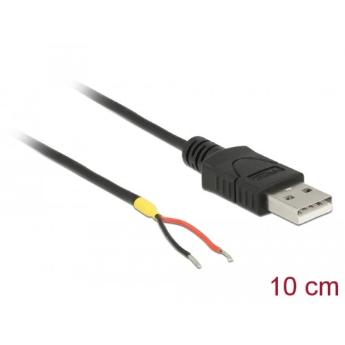 Delock Cable USB 2.0 Type-A male  2 x open wires power 10 cm Raspberry Pi