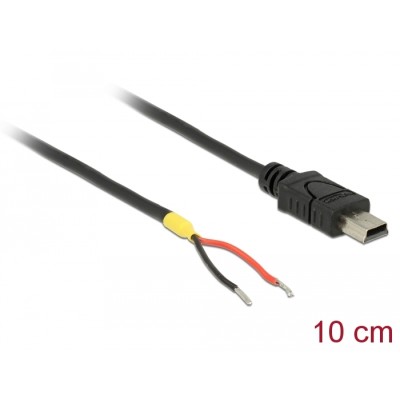 Delock Cable USB 2.0 Mini-B male  2 x open wires power 10 cm Raspberry Pi