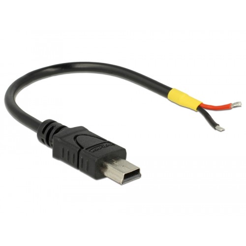 Delock Cable USB 2.0 Mini-B male  2 x open wires power 10 cm Raspberry Pi