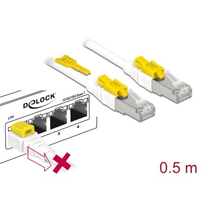 Delock Cable RJ45 Secure Cat.6A 0.5 m