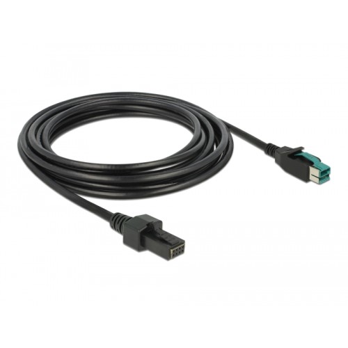Delock PoweredUSB cable male 12 V  2 x 4 pin male 4 m for POS printers and terminals