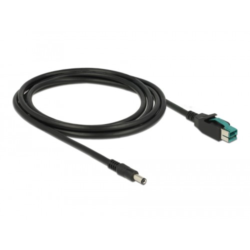 Delock PoweredUSB cable male 12 V  DC 5.5 x 2.1 mm male 2 m for POS printers and terminals