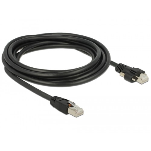 Delock GigE Camera Cable RJ45 plug to RJ45 plug with screws Cat.6 S/FTP 3 m