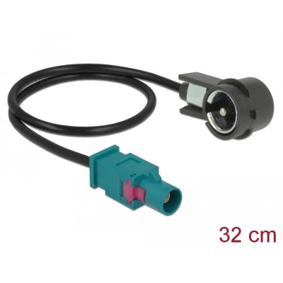 Delock Antenna cabel FAKRA Z plug > ISO plug RG-174 30 cm black