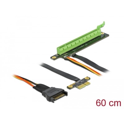 Delock Riser Card PCI Express x1 to x16 with flexible cable 80 cm