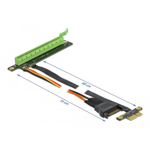 Delock Riser Card PCI Express x1 to x16 with flexible cable 80 cm