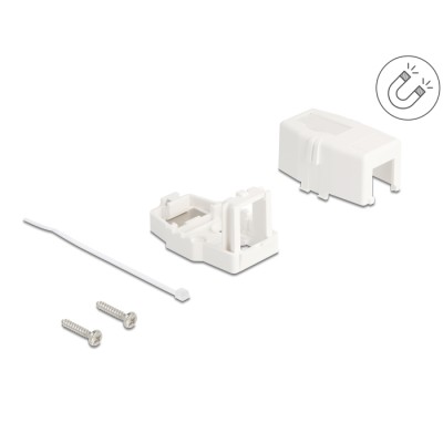 Delock Keystone Surface Mounted Box 1 Port with magnetic bottom, white