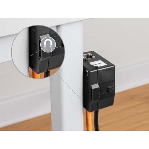 Delock Keystone Surface Mounted Box 2 Port with magnetic bottom, black