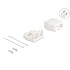 Delock Keystone Surface Mounted Box 2 Port with magnetic bottom, white