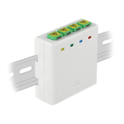 Delock Optical Fiber Connection Box for DIN Rail 4 x SC Simplex or LC Duplex