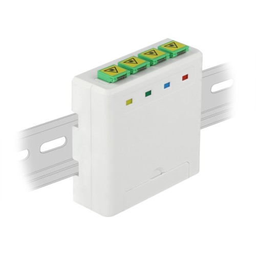 Delock Optical Fiber Connection Box for DIN Rail 4 x SC Simplex or LC Duplex