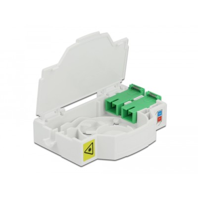 Delock Optical Fiber Connection Box for DIN Rail 2 x SC Simplex or LC Duplex 2