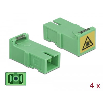 Delock Optical Fiber Coupler with laser protection flip SC Simplex female to SC Simplex female 4 pieces