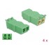 Delock Optical Fiber Coupler with laser protection flip LC Duplex female to LC Duplex female 4 pieces