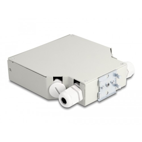 Delock Fiber Optic Distribution Box for DIN rail 8 port grey