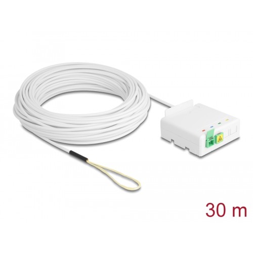 Delock Optical Fiber Connection Box 2 x SC/APC Simplex with drop cable set 30 m