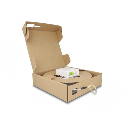 Delock Optical Fiber Connection Box 2 x SC/APC Simplex with drop cable set 30 m