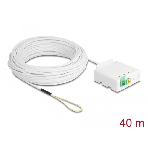 Delock Optical Fiber Connection Box 2 x SC/APC Simplex with drop cable set 40 m
