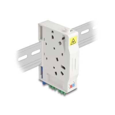 Delock Optical Fiber Connection Box for DIN rail with splice holder and 2 x LC Duplex coupler