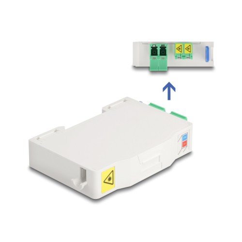 Delock Optical Fiber Connection Box for DIN rail with splice holder and 2 x LC Duplex coupler