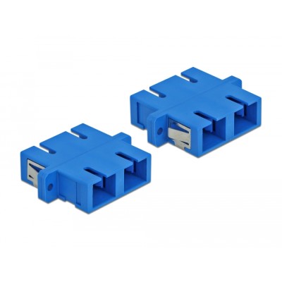 Delock Optical Fiber Coupler SC Duplex female to SC Duplex female Single-mode 4 pieces blue 2