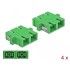 Delock Optical Fiber Coupler SC Duplex female to SC Duplex female Single-mode 4 pieces green