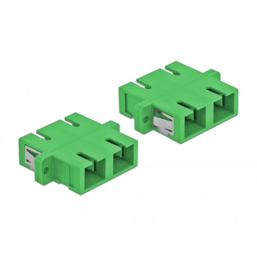 Delock Optical Fiber Coupler SC Duplex female to SC Duplex female Single-mode 4 pieces green