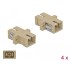 Delock Optical Fiber Coupler SC Simplex female to SC Simplex female Multi-mode 4 pieces beige