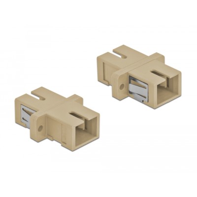 Delock Optical Fiber Coupler SC Simplex female to SC Simplex female Multi-mode 4 pieces beige 2