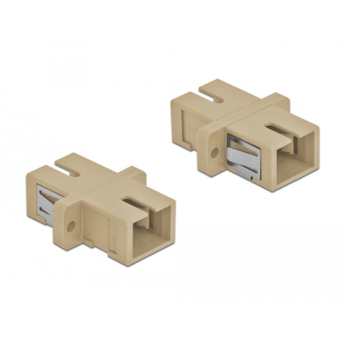 Delock Optical Fiber Coupler SC Simplex female to SC Simplex female Multi-mode 4 pieces beige