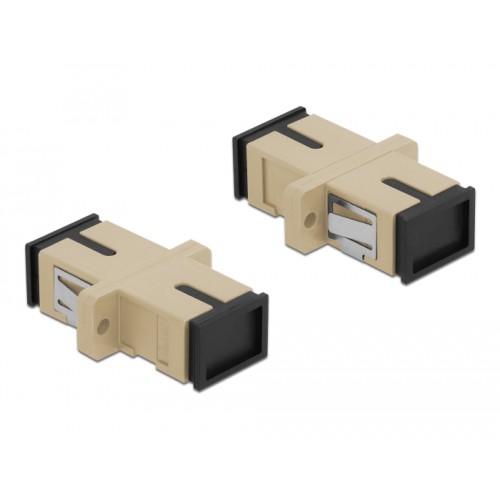 Delock Optical Fiber Coupler SC Simplex female to SC Simplex female Multi-mode 4 pieces beige