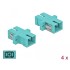 Delock Optical Fiber Coupler SC Simplex female to SC Simplex female Multi-mode 4 pieces light blue