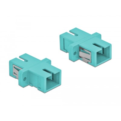 Delock Optical Fiber Coupler SC Simplex female to SC Simplex female Multi-mode 4 pieces light blue 2