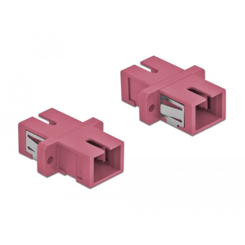 Delock Optical Fiber Coupler SC Simplex female to SC Simplex female Multi-mode 4 pieces violet