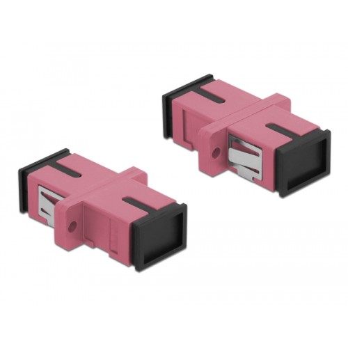 Delock Optical Fiber Coupler SC Simplex female to SC Simplex female Multi-mode 4 pieces violet