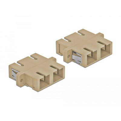 Delock Optical Fiber Coupler SC Duplex female to SC Duplex female Multi-mode 4 pieces beige 2