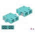 Delock Optical Fiber Coupler SC Duplex female to SC Duplex female Multi-mode 4 pieces light blue